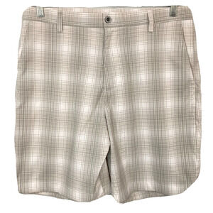 Chaps Shorts Mens Sz 34‎ Golf Gray White Plaid Golf Stretch Active